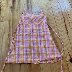 Flap Happy Orange Sleeveless Plaid Dress Size 18M
